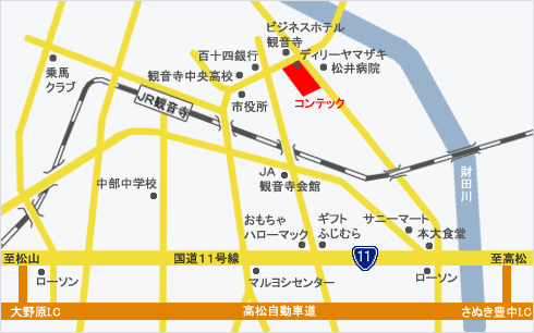 コンテックまでのアクセスマップ